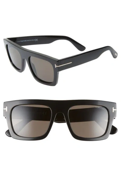 Tom Ford Fausto 53mm Flat Top Sunglasses In Black