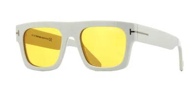 Pre-owned Tom Ford Fausto Ft 0711 Ivory/brown (25e) Sunglasses
