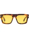 Tom Ford Ft0711 Fausto Square-frame Acetate Sunglasses In Brown
