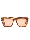 Tom Ford Eyewear Fausto Square Frame Sunglasses In Green