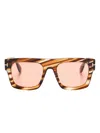 Tom Ford Eyewear Fausto Square Frame Sunglasses In 褐色