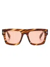 Tom Ford Eyewear Fausto Square Frame Sunglasses In Brown