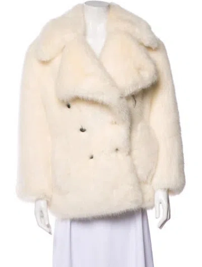 Pre-owned Tom Ford Faux Fur Coat In White