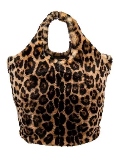 Pre-owned Tom Ford Faux Fur Hobo In Brown