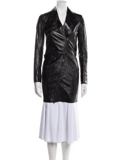 Pre-owned Tom Ford Faux Leather Coat In Black