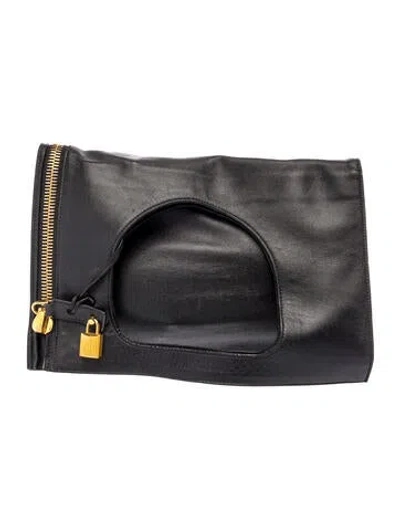 Pre-owned Tom Ford Faux Pearl Shoulder Bag In Black