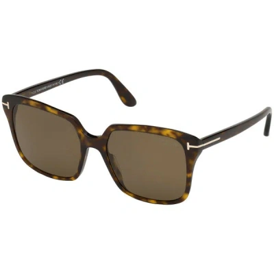 Pre-owned Tom Ford Faye-02 Ft 0788 Tf 788 52h Havana Polarized 56 Mm In Brown