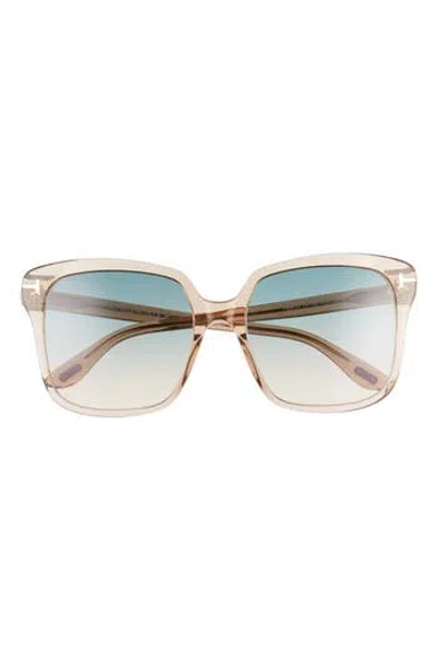 Tom Ford Faye 56mm Gradient Square Sunglasses In Neutral