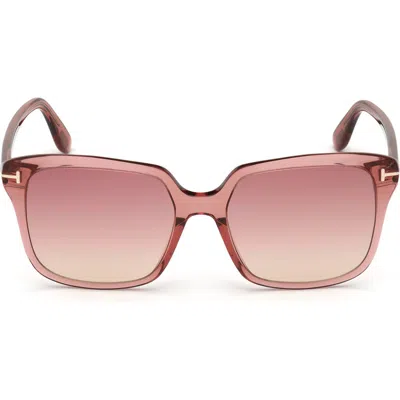 Tom Ford Faye 56mm Gradient Square Sunglasses In Pink