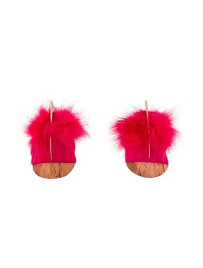 Pre-owned Tom Ford Feather-detail Drop Earrings In Multi