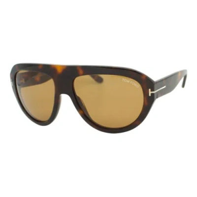 Pre-owned Tom Ford Felix 589 56e Brown Havana Brown Lens Mens Sunglasses 59-16-140 W/case
