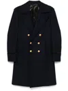Tom Ford Double Breasted Wool Felt Martingale Coat In Blue