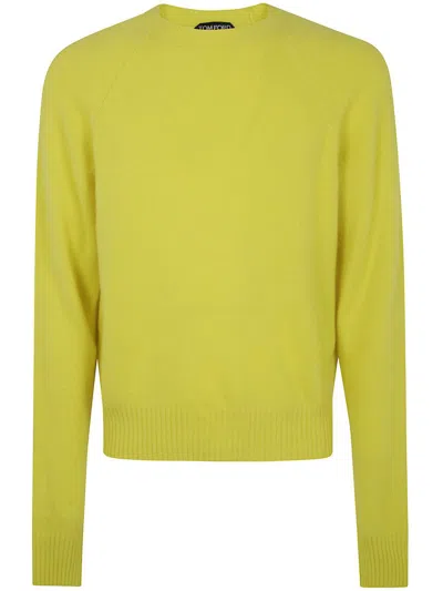 Tom Ford Felted Pure Cashmere Long Sleeves Crew Neck Sweater Clothing In Multi