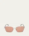 Tom Ford Fern Square Mixed-media Sunglasses In Brown