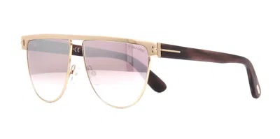 Pre-owned Tom Ford Fernanda Ft 1069 Shiny Black/grey (01a) Sunglasses In Light Pink Mirror