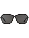 Tom Ford Womens Black Tr001753 Fernanda Butterfly-frame Acetate Sunglasses In Black