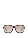 Tom Ford Womens Brown Tr001753 Fernanda Butterfly-frame Injected Sunglasses In Green
