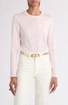 Tom Ford Fine Gauge Cashmere & Silk Crewneck Sweater In Dp649 Rose Petal