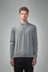Tom Ford Fine Gauge Pure Wool Ls Polo In Gray