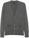 Tom Ford Fine-knit Cardigan In 灰色