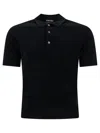 Tom Ford Logo Embroidery Cotton Polo Shirt In Black