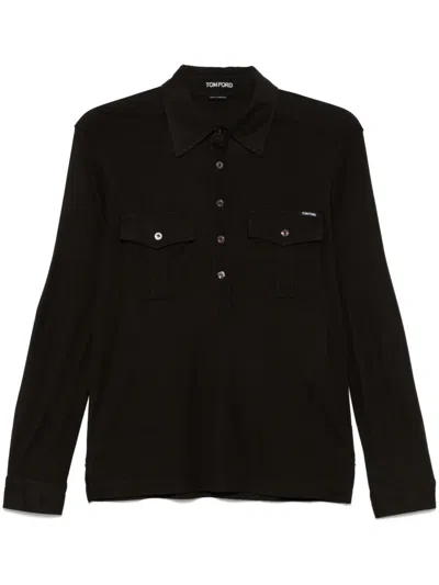 Tom Ford Fine-knit Shirt In Brown