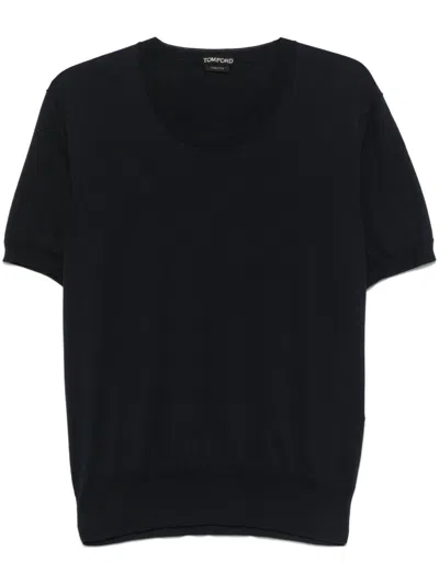 Tom Ford Fine-knit T-shirt In Blue