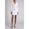 Tom Ford Fine Rib Merino Wool Blend Long Sleeve Minidress In Ecru