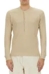 Tom Ford Mens Beige Ribbed Long-sleeve Cotton And Modal Henley Top In Beige