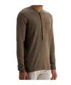 Tom Ford Henley T-shirt In Moss Green Modal Cotton With Mother-of-pearl Buttons In Green