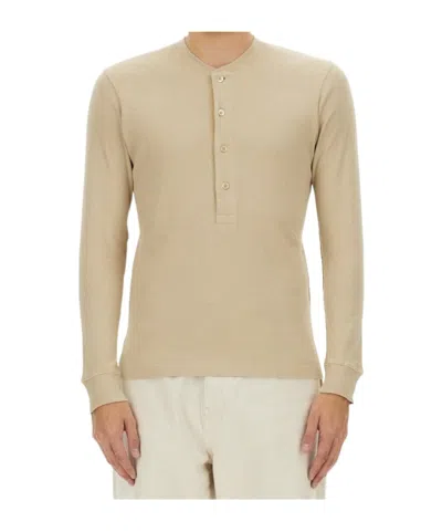 TOM FORD TOM FORD FINE-RIBBED LOGO EMBROIDERED T-SHIRT