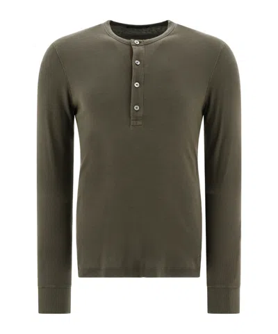 TOM FORD FINE-RIBBED LONG-SLEEVE POLO SHIRT