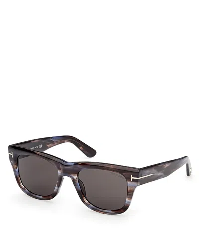 Tom Ford Finn Rectangular Sunglasses, 53mm In Gray