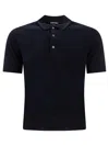 Tom Ford Logo Embroidery Cotton Polo Shirt In Ink Blue