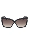 Tom Ford Fiore 63mm Oversize Gradient Butterfly Sunglasses
