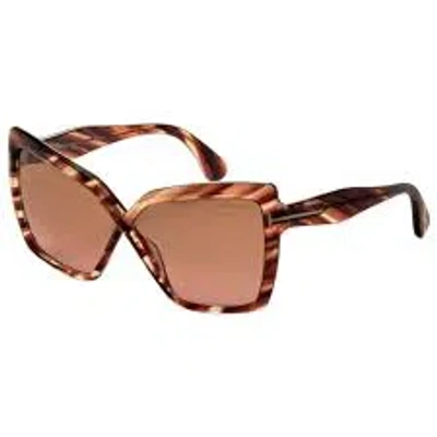 Tom Ford Fiore Brown Gradient Butterfly Ladies Sunglasses Ft1195 54f 63