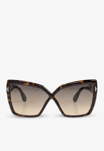 Tom Ford Fiore Butterfly Sunglasses In Gray