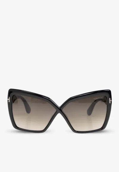 Tom Ford Fiore Butterfly Sunglasses In Gray
