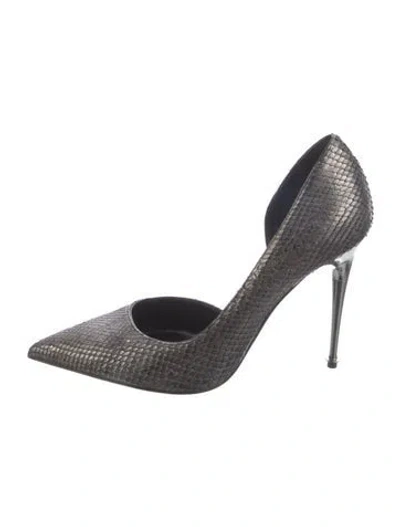 Pre-owned Tom Ford Fish Skin D'orsay Pumps In Gray
