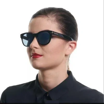 Pre-owned Tom Ford Fisher Ft0531 01v Black Sonnenbrille Sunglasses Photochromic Shades In Blue Photochromic Lenses