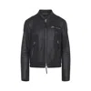 Tom Ford Fitted Black Leather Jacket With Stand Collar And Zippered Cuffs In Black