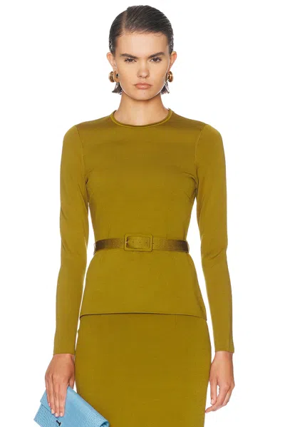 Tom Ford Fitted Crewneck Sweater In Olivine Green