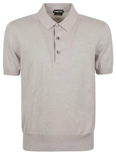 Tom Ford Fitted Grey Polo Shirt In Gray