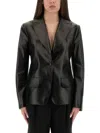 Tom Ford Fitted Lamb Leather Jacket With Spear Lapels In Black