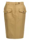Tom Ford Fitted Skirt With Front And Back Pockets In Brown