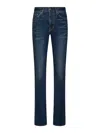 Tom Ford Stone Washed Denim Straight Fit Jeans In Blue