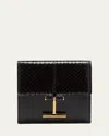 Tom Ford Flap Card Holder In Snake-embossed Leather