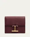Tom Ford Flap Card Holder In Snake-embossed Leather In Purple