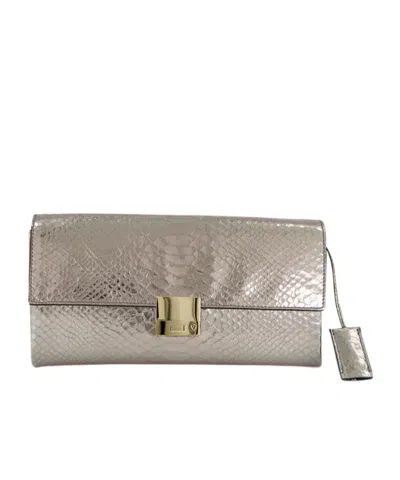 Tom Ford Flap Clutch In Silver