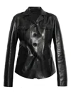 Tom Ford Long-sleeved Leather Jacket In Black